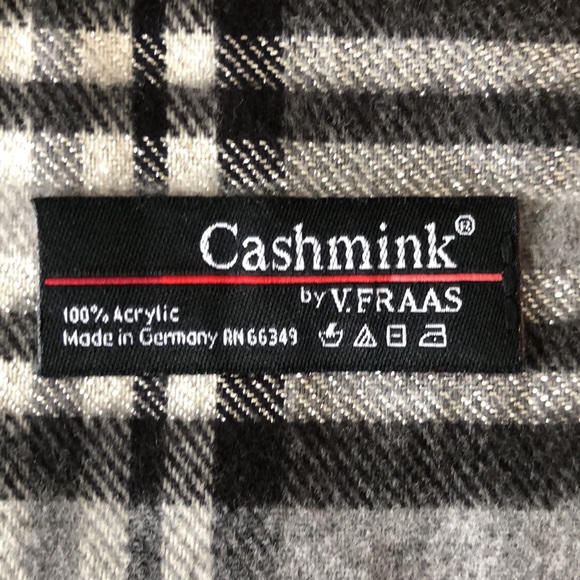 V. FRAAS🧣Cashmink Men’s Plaid Soft & Cozy Scarf / Authentic / Made in Germany - Picture 2 of 2